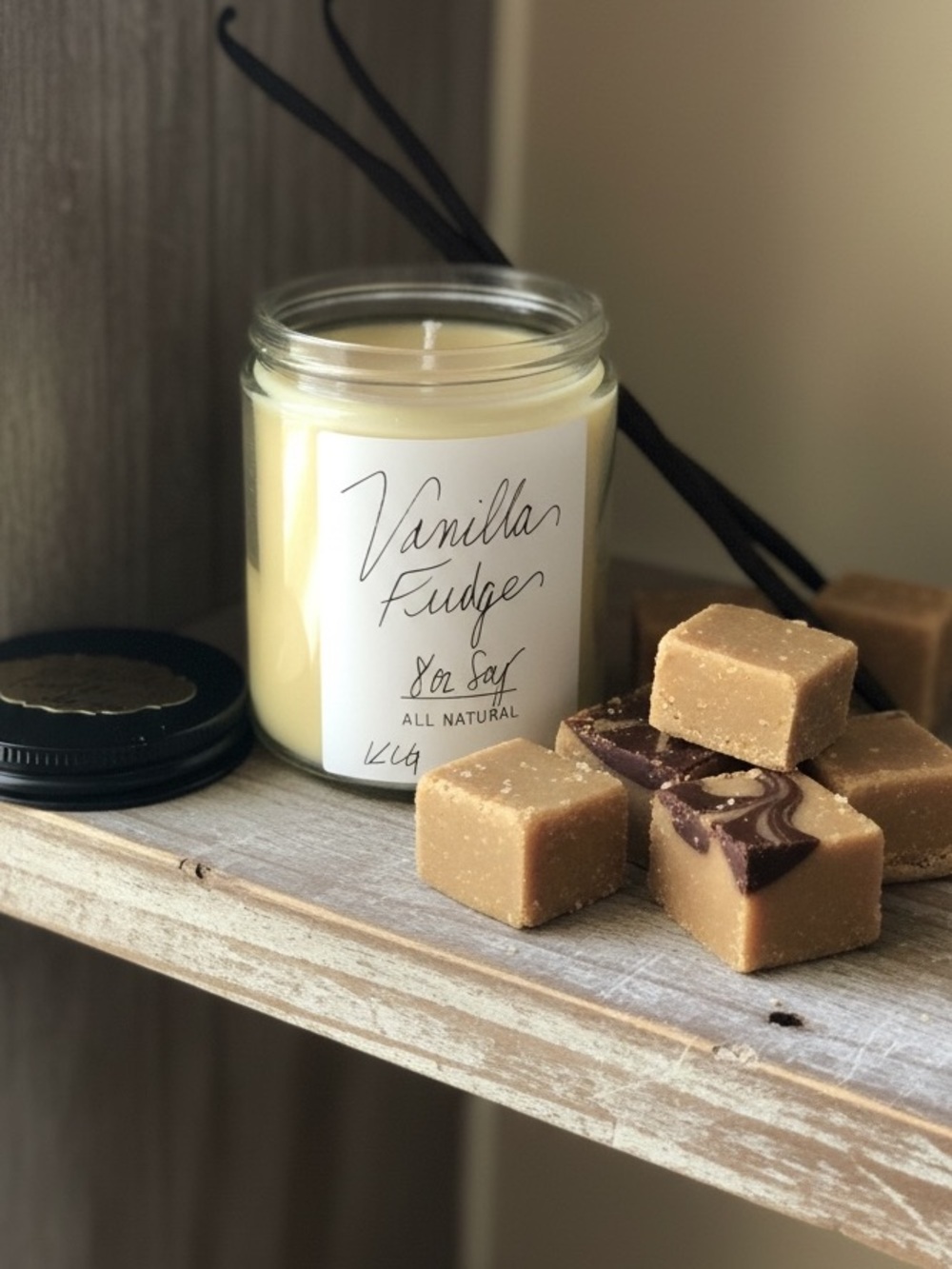 Handmade, HandPoured 8 oz Soy Vanilla Fudge Scented Candle - All Natural
NWT